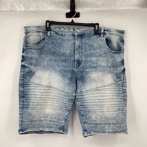 Mens SouthPole Jean Shorts size 46 distressed‎ denim blue